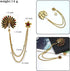 Gold Silver Plated Chain Rose Flower Violin Five-pointed Star Brooches Collar Pins Crystal With Hanging Chain Suit Shirt Lapel Brooch Pin Fashion ...