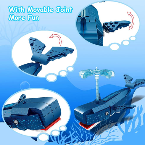 KAZI Sea Animal Building Blocks,Deep Sea Creatures Building Toy Sets,Ocean Animal Toys for Kids Ages 6 7 8 9 10 Plus,STEM Building Toys for Boys G...