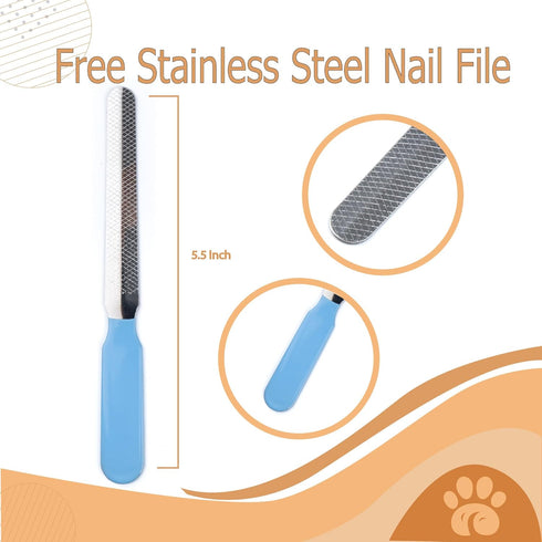 Pet Nail Clippers and Trimmers Feature a Safety Guard for Safe Professional Grooming - Heavy-Duty Design with Nail Files, Ideal for Dogs and Cats ...