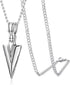 Jstyle Stainless Steel Pendant Necklace For Mens Cool Spearpoint Arrowhead Pendant Chain Necklace Set Black & Silver Tone...