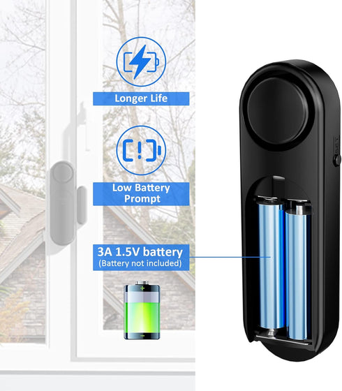 Door Alarm When Opened (2 Pack), 120dB Door and Window Open Sensor for Home Security/Kid Safety/Pool Safety, Sliding Front Door Opening Sensor Ale...