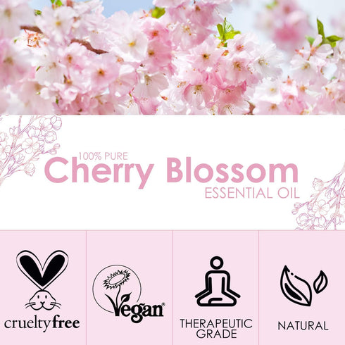 Cherry Blossom Essential Oil 120ml (4 Fl Oz), SALKING Pure & Natural Fragrance Oils, Aromatherapy Essential Oils for Diffuser, Massage, Soap, Cand...
