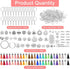 350Pcs Motivational Keychain Accessories Set with 50 Engraved Inspirational Words Charms, 50 Leather Keychain Tassels, 50 Keyring with Chain, 200 ...