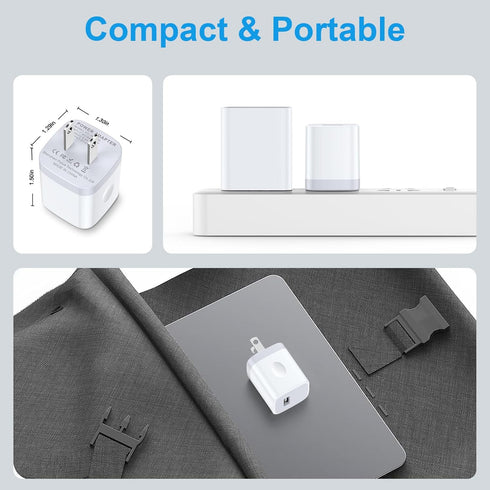 USB Charger Block,5V 1A Wall Charger,2 Pack USB Power Brick Charging Box Cube Compatible with iPhone 15/14/13/12/11/XR/XS/8 Plus/SE,Samsung Galaxy...