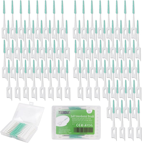 300 PCS Soft Toothpick, Dental Toothpicks Brush Between Teeth, Disposable Dental Picks for Teeth Cleaning, interdental Picks Teeth Cleaning Tool, ...