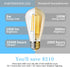 6-Pack 8W Dimmable Edison LED Light Bulbs 100W Equivalent, Vintage ST64/ST21 LED Filament Bulbs with 1000LM, 3000K Soft Warm White Lighting, E26 M...