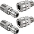 2 Sets NPT 3/8 Inch Stainless Steel Male and Female Quick Connector Kit Pressure Washer Adapters (External Thread)...