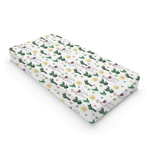 Cute Llama Changing Pad Cover Funny Llama Cactus Leaves Sun Diaper Change Table Sheets for Boys Girls Desert Animal Soft Breathable Stretch Fitted...