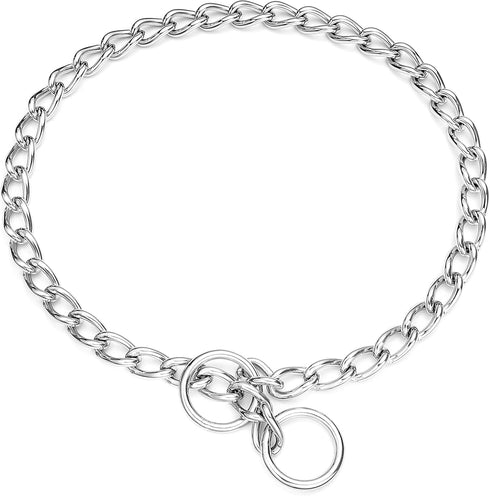 Chain Dog Collar, Heavy Duty Stainless Steel Metal Link Collars, Dog Silp Collars for Training Walking, Waterproof Chewy, Metal Chain Collar for D...