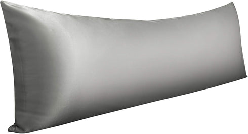 NTBAY Satin Body Pillowcase for Hair and Skin, Luxurious and Silky Pillow case with Envelope Closure, 20x54 Inches, Grey...
