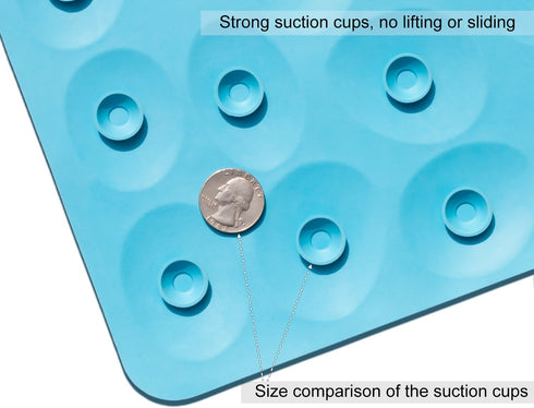 Non-Slip Bathtub Mat OTHWAY Soft Rubber Bathroom Bathmat with Strong Suction Cups (Blue)...