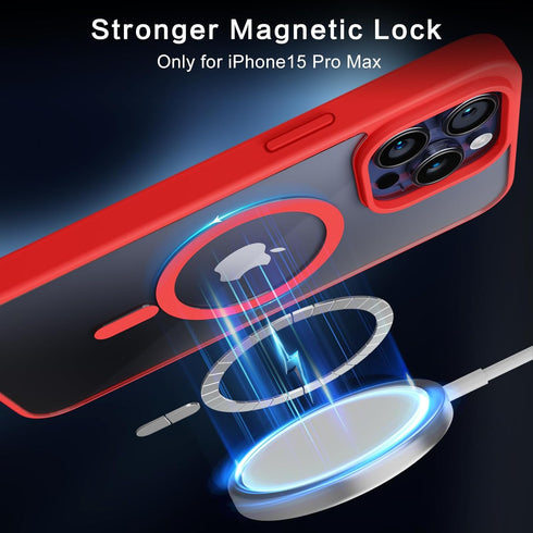 for iPhone 15 Pro Max Case, Compatible with MagSafe, Military-Grade Protection, Yellowing Resistant, Scratch-Resistant Back, Magnetic Phone Case f...