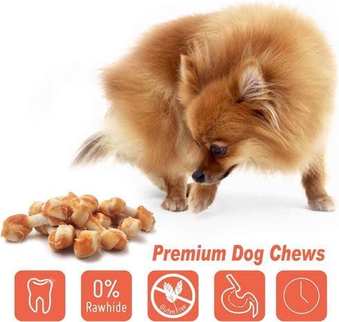 Premium Dog Bones, Rawhide-Free, Made with Real Chicken and Wholesome Vegetables, Made with Limited Ingredients (Large 2pcs/Pack)...