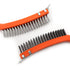Wire Brush Set 2 Pcs Stainless Steel and Carbon Wire Scratch Brush with Advanced 14" Long Rubber Handle for Cleaning Rust Paint Remover, Welding, ...