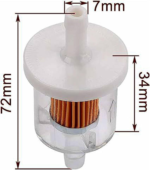 2 Pack 49019-0027 1/4 Inline Fuel Filter 49019-0014 49019-7001 for Kawasaki FX481V FX541V FX600V FX651V FX691V FX730V FX751V FX801V FX850V FX921V ...