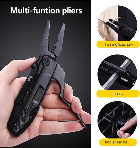 14 in 1 Multitool Pocket Knife Set for Men, Tactical Multi Tool Plier with Nylon Sheath for Outdoor, Camping, Survival, Dad, Boyfriend, Husband Gi...
