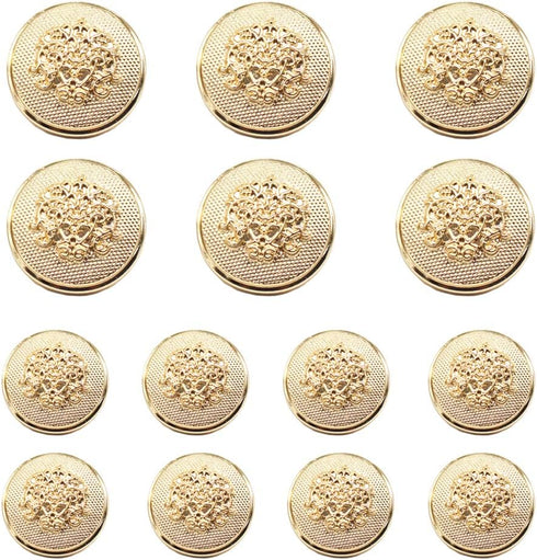 14pcs Gold Blazer Buttons for Men's Suits Blazers Sport Coats 23mm 18mm Metal Shank Suit Buttons Set for Sewing Coats Suits Blazers (MB20082)...