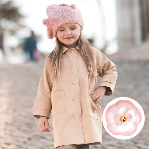 PAGOW 50 Pieces Flower Buttons Sew On with Shank,11.7mm Cute Transparent Button Embellishments for Decoration Handmade Craft, for Clothes, Sewing ...