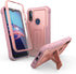 ExoGuard for Moto E Case, Rubber Shockproof Full-Body Cover Case Built-in Screen Protector and Kickstand Compatible with Moto E Phone 2020 (Pink)...