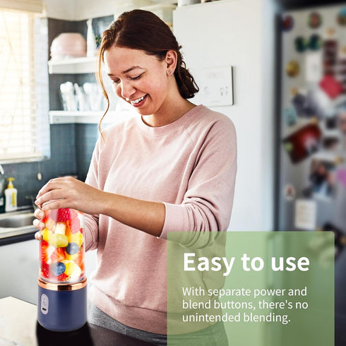 Portable Blender, 20 Oz Mini Personal Size Blender for Shakes and Smoothies with 6 Blades, Rechargable Blender, 4000mAh Electric Blender for Kitch...