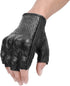 Superbike Fingerless Motorcycle Gloves Men’s Leather Motorcycle Racing Gloves Hard Knuckle Armored(G11-Black,XL)...