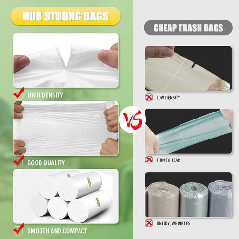 120 Count 1.2 Gallon Mini Trash Bags - Excat Thick Clear Garbage Bags for Bathroom, Strong Plastic Wastebaket Can Liners for Car Home Office...
