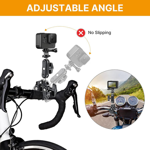 R094 Super Clamp Multi-Functional Camera C Clamp Mount, 1/4" Ball Head Monitor Mount 3/8" Hole Adjustable Video Shooting, Mobile Clamp for Gopro A...