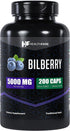 Bilberry Extract Capsules 5000mg | 200 Count | Supports Eye Health | Ultra Strength Supplement | Gluten-Free & Non-GMO...
