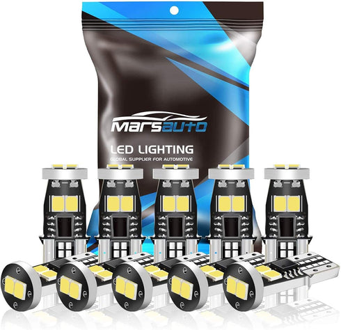Marsauto 194 LED Bulbs T10 168 192 2825 W5W Replacement Bulbs for Interior Dome Map License Plate Lights Door Courtesy Trunk Lamp 480LM 6000K Xeno...
