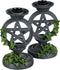 Nemesis Now Gothic Witchcraft Ivy Pentagram Candlesticks, 13.4cm, Hand-Painted Resin Aged Occult Candle Holders, Set of 2...