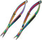 OdontoMed2011 Pack of 2 Pieces 4.5" Embroidery Easy Snips Scissors - EZ Snip Straight & Curved Blades Stainless Steel Multi Color Rainbow...
