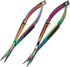 OdontoMed2011 Pack of 2 Pieces 4.5" Embroidery Easy Snips Scissors - EZ Snip Straight & Curved Blades Stainless Steel Multi Color Rainbow...