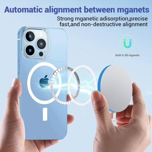 Compatible with Magnetic Wireless Charger?Fast Apple Mag-Safe Charger for iPhone 5 Pro Max/15 Pro/15/15 Plus/14/14 pro/14 plus/14 pro max/ 13/13 p...