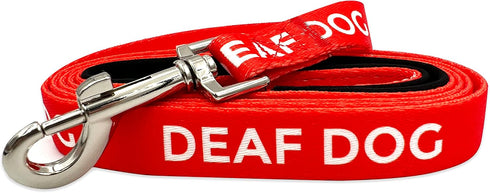 Deaf Dog Leash - Hard of Hearing Warning - Hearing Impaired Dog - No Limited Hearing - Deaf Alert Padded Handle Accessories for Small Medium Large...