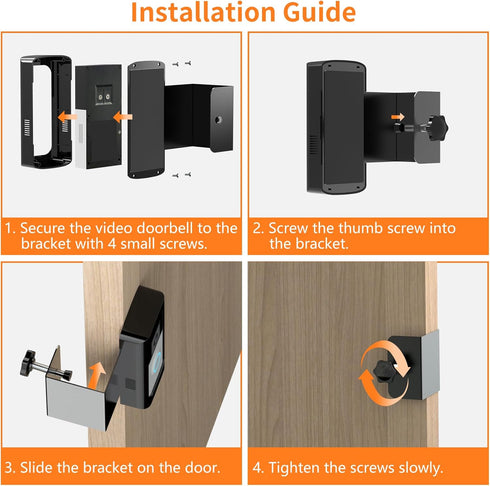 Anti-Theft Video Doorbell Mount, Doorbell Door Bracket No Drilling Compatible with Video Doorbell 2/ (2020 Release)/ Battery Doorbell Plus/Pro for...