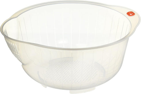 Japanese Rice Washing Bowl with Strainer, 2.5-Quart Capacity...