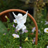 OwMell Set of 2 Decorative Angel Garden Stakes, Small Angel Fairy Garden Angel Ornaments, Cherub Angel Memorial Statue Flower Pot Decorations - Wh...