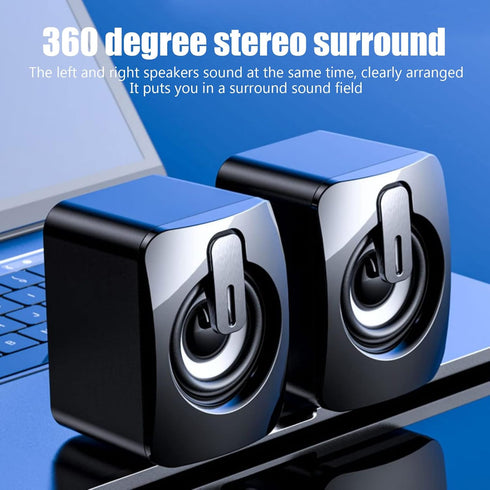 Mini Computer Speaker Stereo Less Distortion USB Powered Wired Small Speaker for for Desktop PC Laptop,Laptop Desktop Gaming Stereo Speaker Comput...