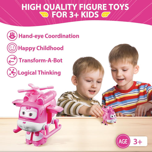 Super Wings Transformer Toys, 5" Dizzy Airplane Toys, 2-in-1 Mode Rescue Bots Action Figure, Kids Toys Plane to Robot, Fun Toy Plane Vehicle for K...