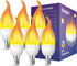 Hompavo ?Upgraded? LED Flame Light Bulbs, 3 Modes Flickering Light Bulbs, E12 Chandelier Base Candle Fire Light Bulb for Halloween Christmas Party...