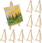 10 Pack 7.5 Inch Mini Wooden Easel, Tripod Easel for Display, Small Canvas Stand for Painting, Tabletop Display Easel for Photos, Pictures, DIY Cr...