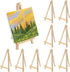 10 Pack 7.5 Inch Mini Wooden Easel, Tripod Easel for Display, Small Canvas Stand for Painting, Tabletop Display Easel for Photos, Pictures, DIY Cr...