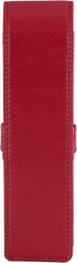 Leather Double Pen Case Pencil Pouch Holder for Two Fountain Ballpoint Rollerball Pens and Pencils (Red)...