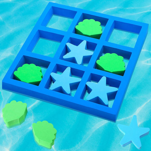Floating Tic Tac Toe Game with Foam Seashell and Starfish Foam Tic Tac Toe Game Pool Games for The Entire Family Summer Swimming Pool Backyard Par...