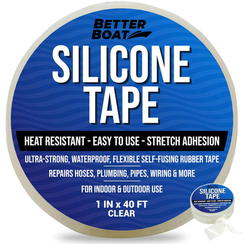 Better Boat Heavy Duty Silicone Tape Plumbing Self Fusing Plumbing Tape Silicone Water Pipe Rubber Tape Hose Repair Water Seal Fusion Coax Seal El...
