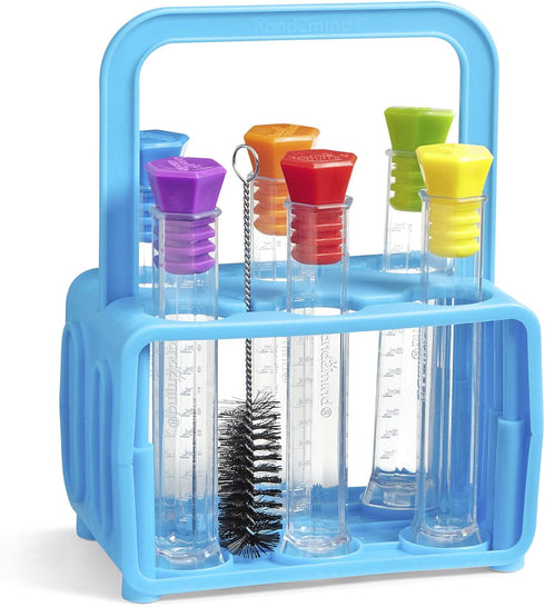 hand2mind Starter Science Test Tube Set, Flat Bottom Test Tubes, Science Lab for Kids, Test Tube Rack, Science Supplies,Test Tubes with Lids, Scie...
