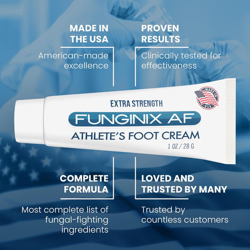 FUNGINIX AF Athletes Foot Cream - Topical Anti-Fungal Treatment, Eliminates Athlete's Foot Infections, Safe & Effective (3 Tubes)...