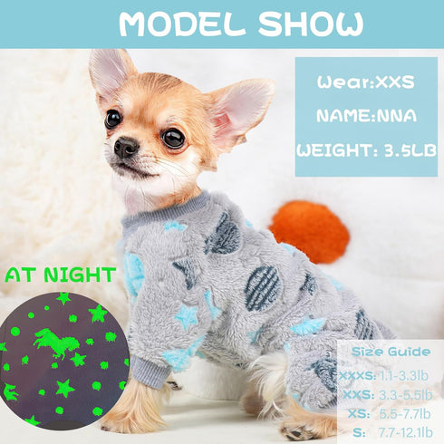 Small Dog Pajamas Dog Pajamas for Small Dogs, Glow in Dark Tie Dye Unicorn Dog Sweater, Super Soft Velvet Material Chihuahua Yorkie Tiny Dog Cloth...