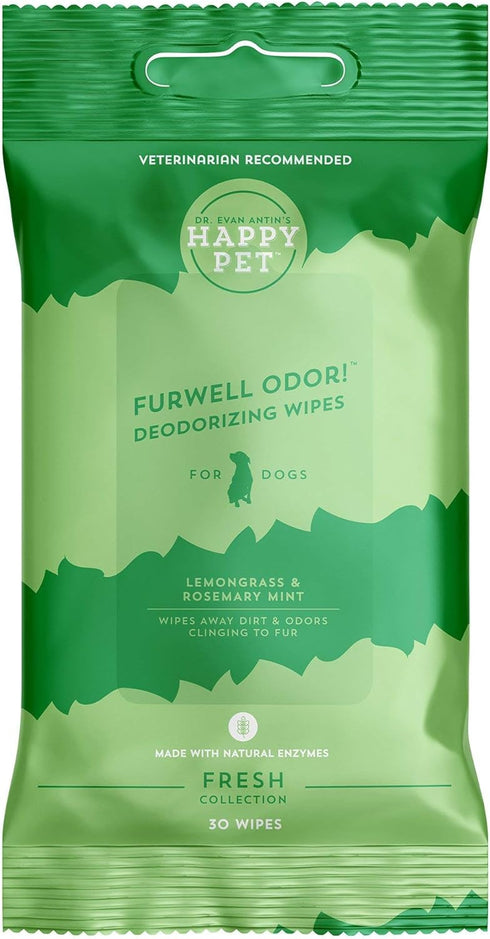 Happy Pet Furwell Odor! Deodorizing Spray for Dogs | Peppermint and Lemongrass | Aloe Infused for Soft, Shiny, Hydrated Fur | Odor Eliminating | V...