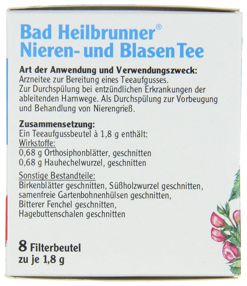 Bad Heilbrunner Nieren und Blasen Tea / kidney and bladder tea(4 Packs each 8 Teabags) - fresh from Germany...